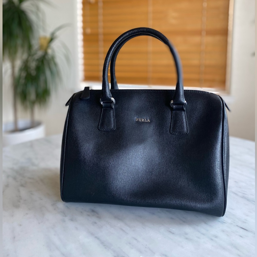 NWOT Furla black leather bag